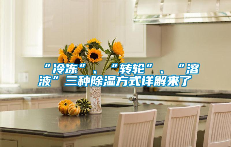 “冷凍”、“轉輪”、“溶液”三種除濕方式詳解來了