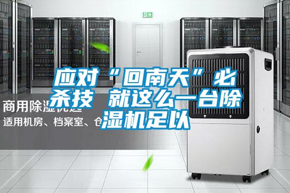 應對“回南天”必殺技 就這么一臺除濕機足以