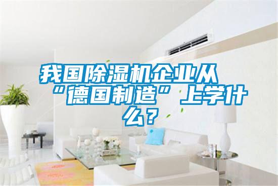 我國除濕機企業從“德國制造”上學什么？