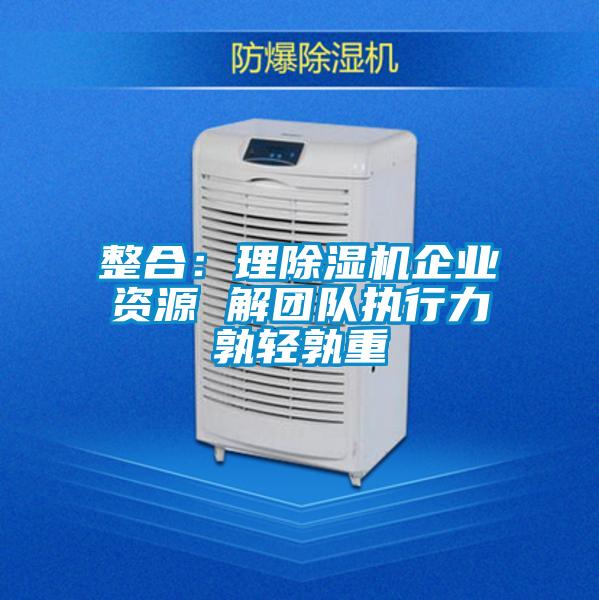 整合：理除濕機企業資源 解團隊執行力孰輕孰重