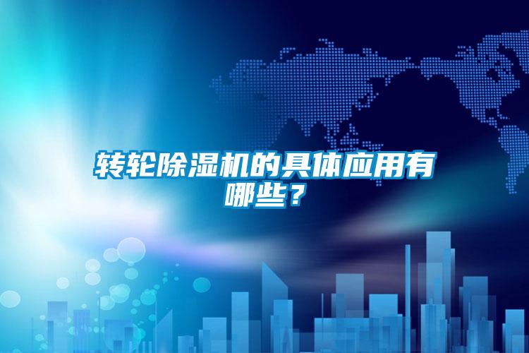 轉(zhuǎn)輪除濕機的具體應用有哪些？
