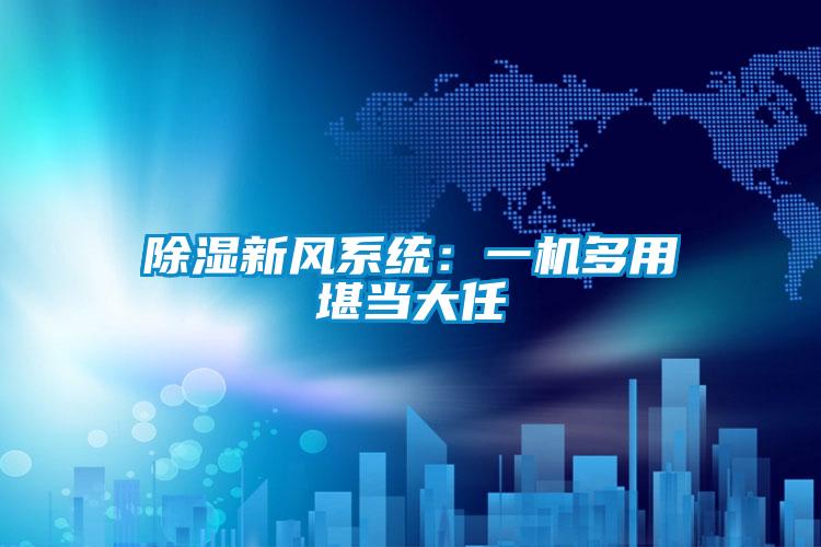 除濕新風系統：一機多用堪當大任
