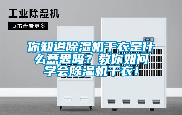 你知道除濕機干衣是什么意思嗎？教你如何學會除濕機干衣！