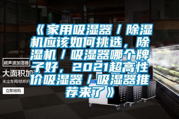 《家用吸濕器／除濕機(jī)應(yīng)該如何挑選，除濕機(jī)／吸濕器哪個(gè)牌子好，2021超高性價(jià)吸濕器／吸濕器推薦來了》