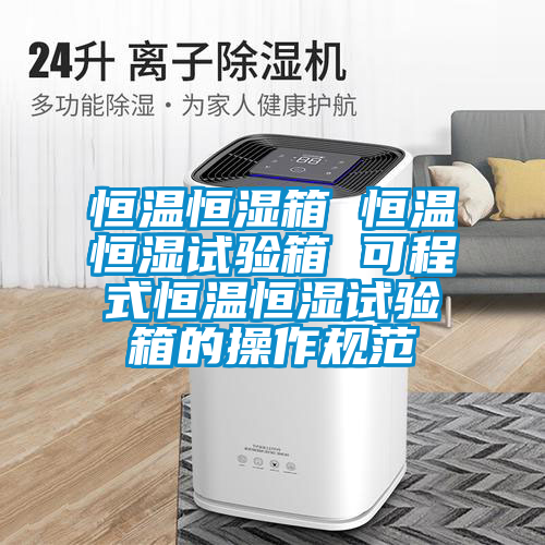 恒溫恒濕箱 恒溫恒濕試驗箱 可程式恒溫恒濕試驗箱的操作規范