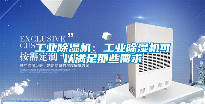 工業除濕機：工業除濕機可以滿足那些需求