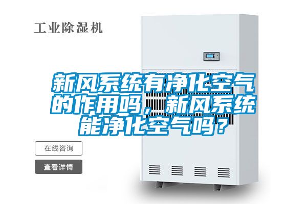 新風系統有凈化空氣的作用嗎，新風系統能凈化空氣嗎？