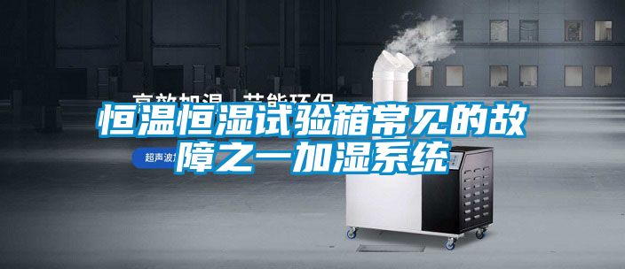 恒溫恒濕試驗箱常見的故障之一加濕系統